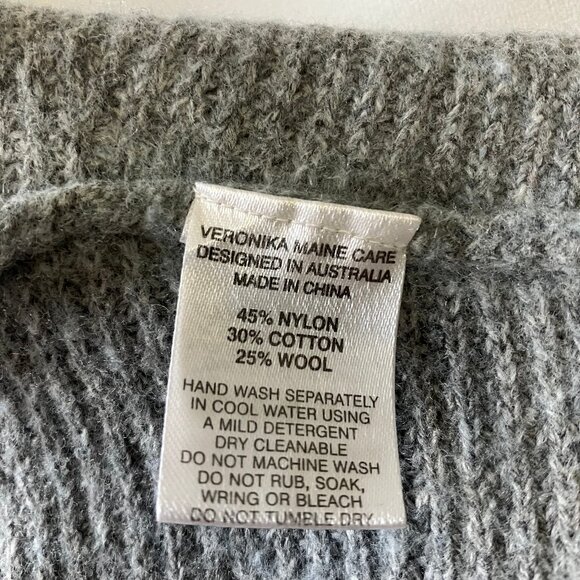 Veronika Maine | Grey Turtleneck Open Side Tie Hi-Low Sweater Vest | OS - Picture 5 of 10